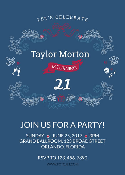 21st Birthday Party Invitations
