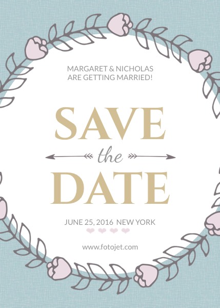Floral Wedding Save the Date Invitation