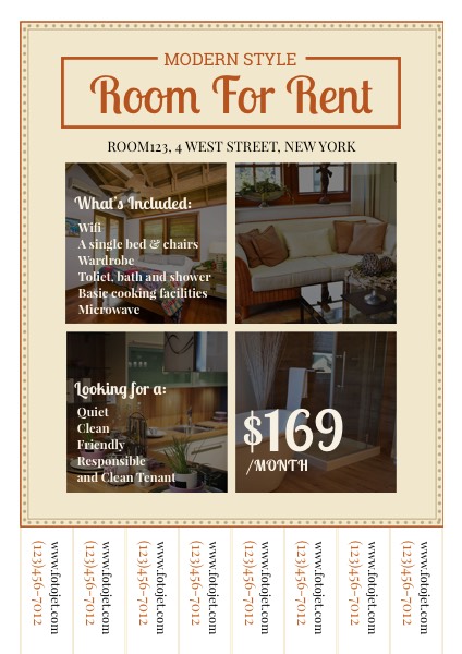 Rental Room Photo collage Real Estate Flyer Template