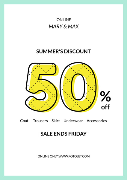 Clothing Store Summer Sale Poster Design Template