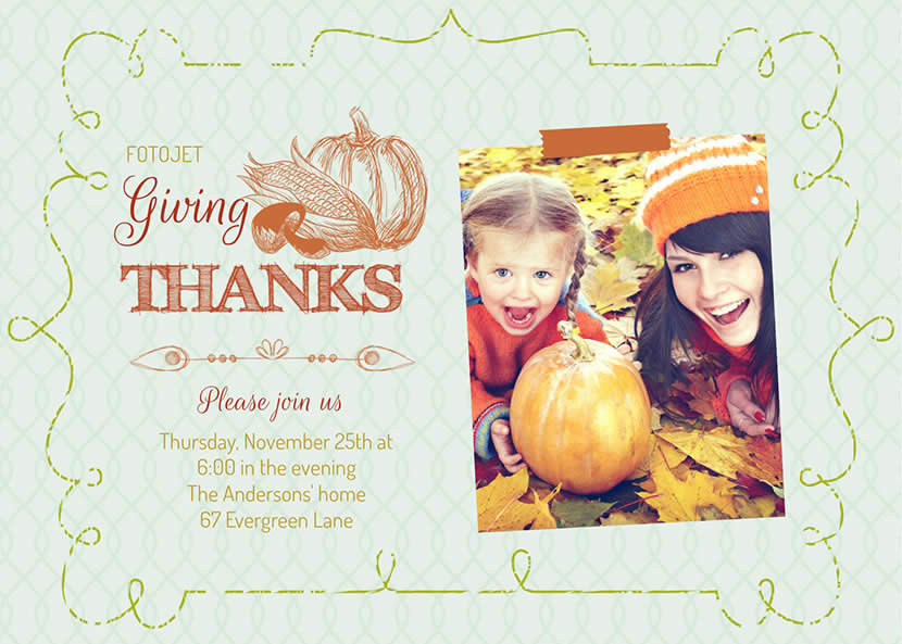 Finished Thanksgiving card