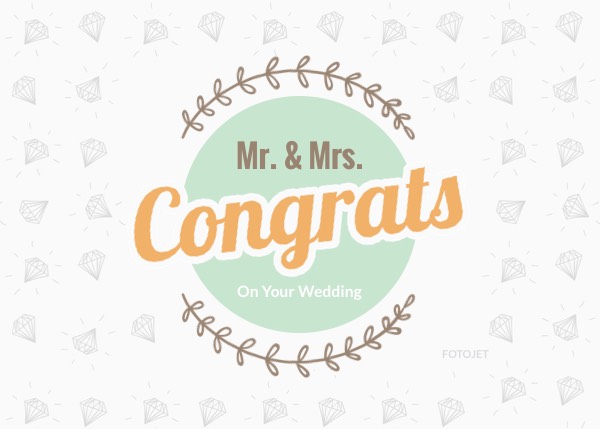 Simple Wedding Greeting Card Template